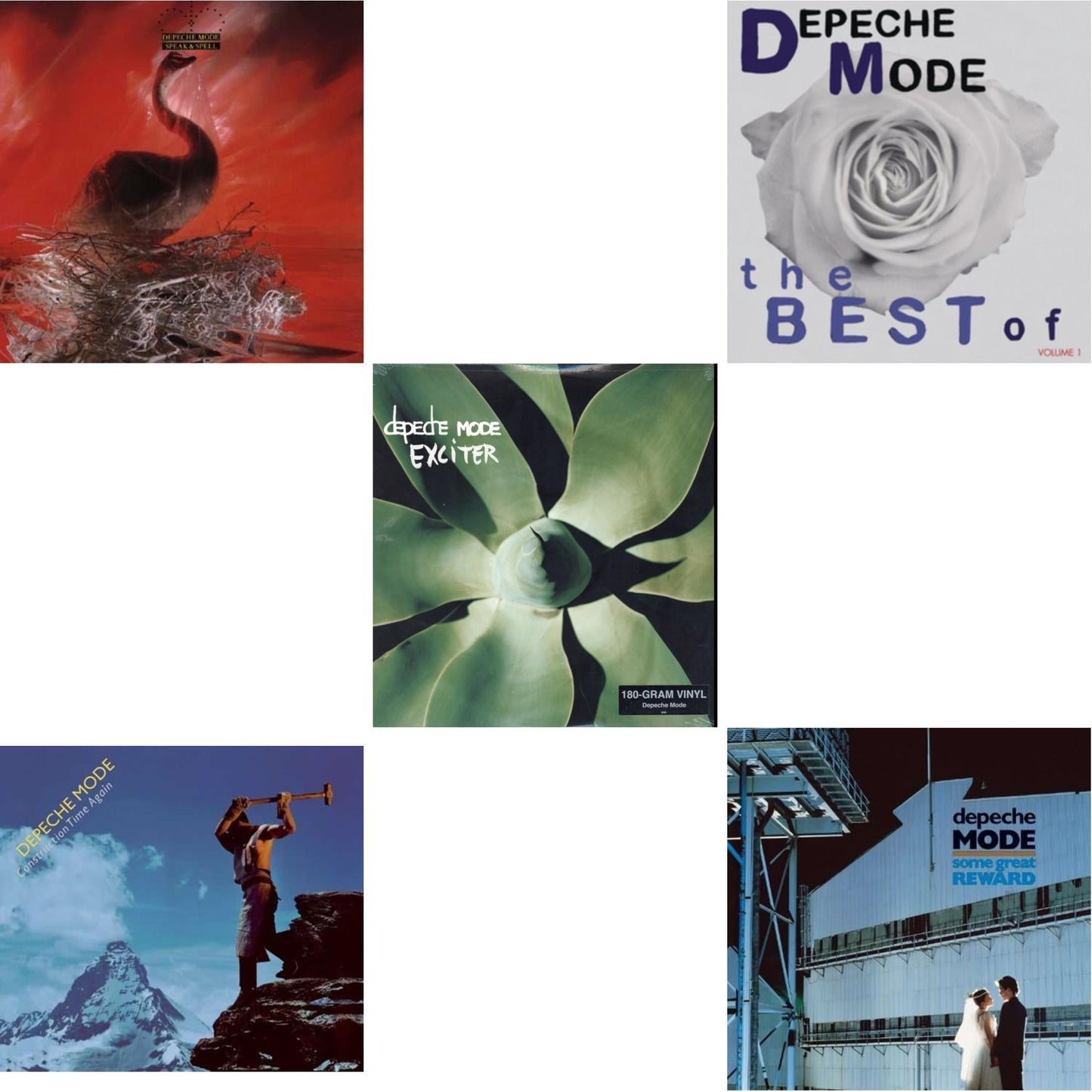 Depeche Mode - Speak & Spell & Construction Time Again & Exciter & Best Of Depeche Mode Vol.1 & Some Great Reward - LP Vinyl Bundle