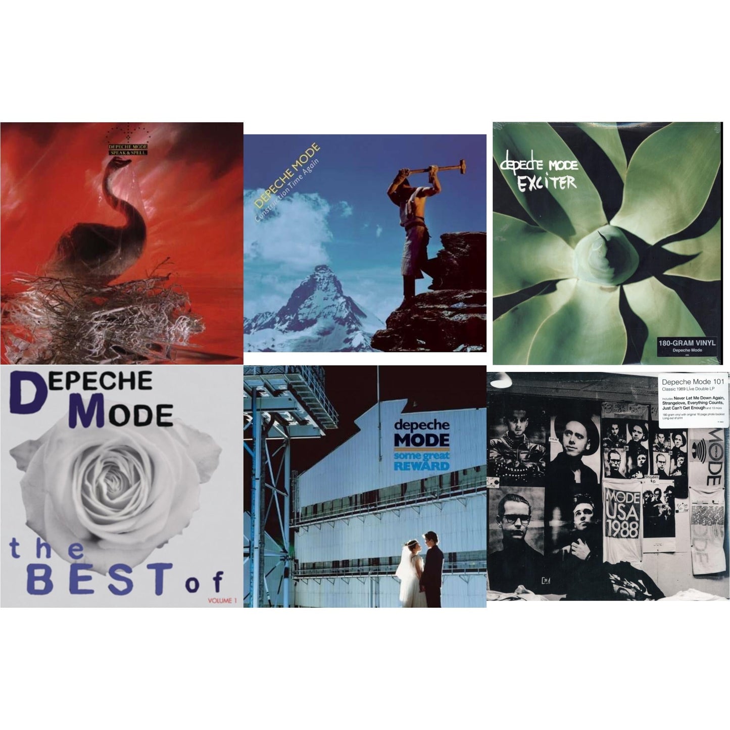 Depeche Mode - Speak & Spell & Construction Time Again & Exciter & Best Of Depeche Mode Vol.1 & Some Great Reward & 101 (2LP/180G)