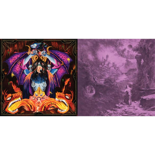Devil Master - Satan Spits On Children Of Light (Neon Violet W/ Orange, Mustard Yellow & Cyan Blue Splatter LP Vinyl) & Ecstasies Of Never Ending Night (Black Ice With Violet, Hot Pink & Baby Pink Splatter LP Vinyl)