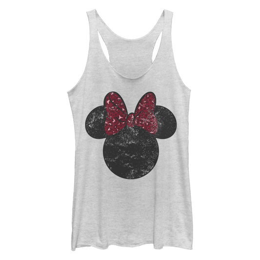 Junior's Disney Minnie Leopard Bow Tank Top