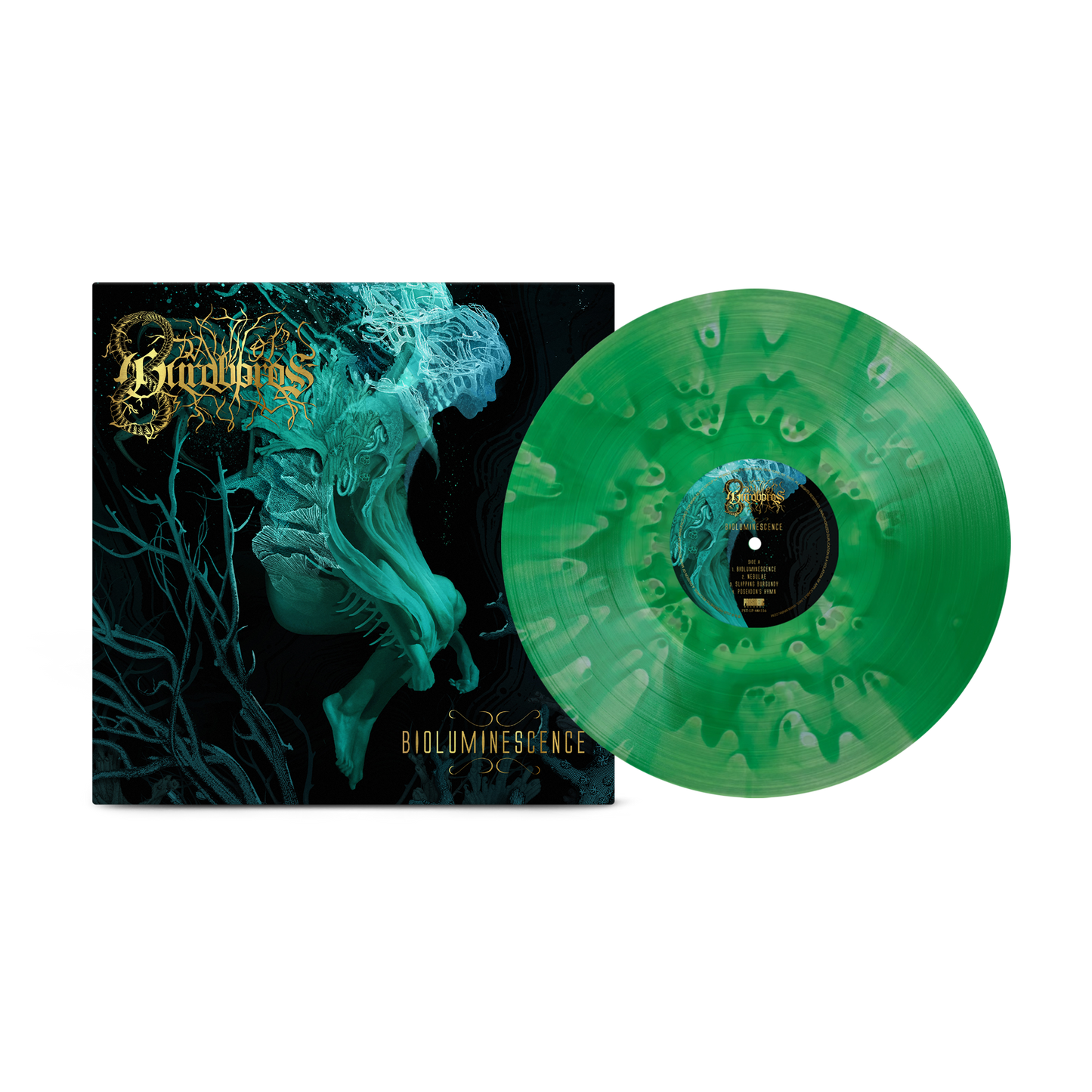 Dawn of Ouroboros - Bioluminescence on Emerald Ghostly + Glow In The Dark Splatter Vinyl Record