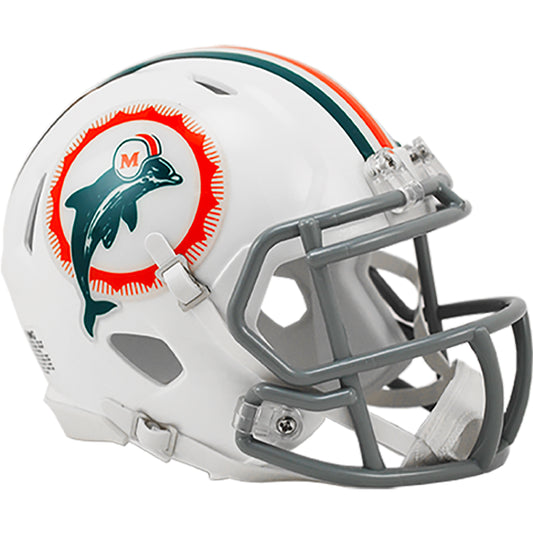 Miami Dolphins 1972 Throwback Riddell Speed Mini Football Helmet