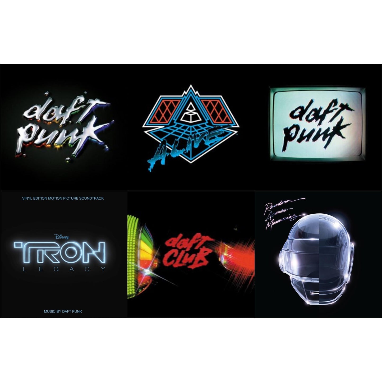 Daft Punk - Tron: Legacy Ost (2LP/180G) & Daft Club (2LP) & Human After All (2LP) & Alive 2007 (2LP) & Discovery & Random Access Memories (10Th Anniversary Edition/180G/3LP)