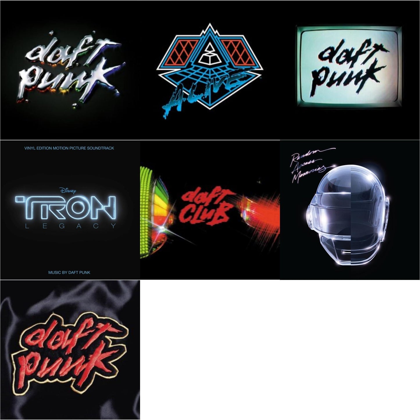 Daft Punk - Tron: Legacy Ost (2LP/180G) & Daft Club (2LP) & Human After All (2LP) & Homework & Alive 2007 (2LP) & Discovery & Random Access Memories (10Th Anniversary Edition/180G/3LP)
