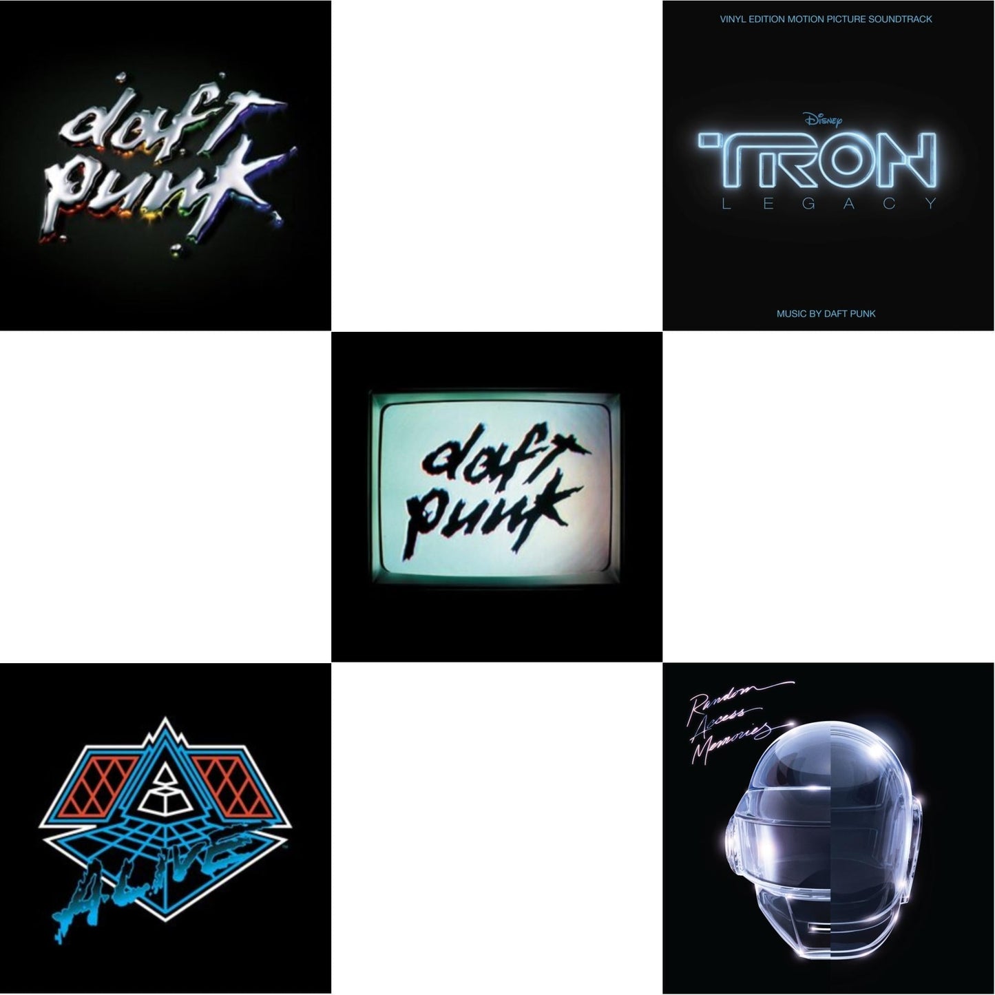 Daft Punk - Tron: Legacy Ost (2LP/180G) & Human After All (2LP) & Alive 2007 (2LP) & Discovery & Random Access Memories (10Th Anniversary Edition/180G/3LP)