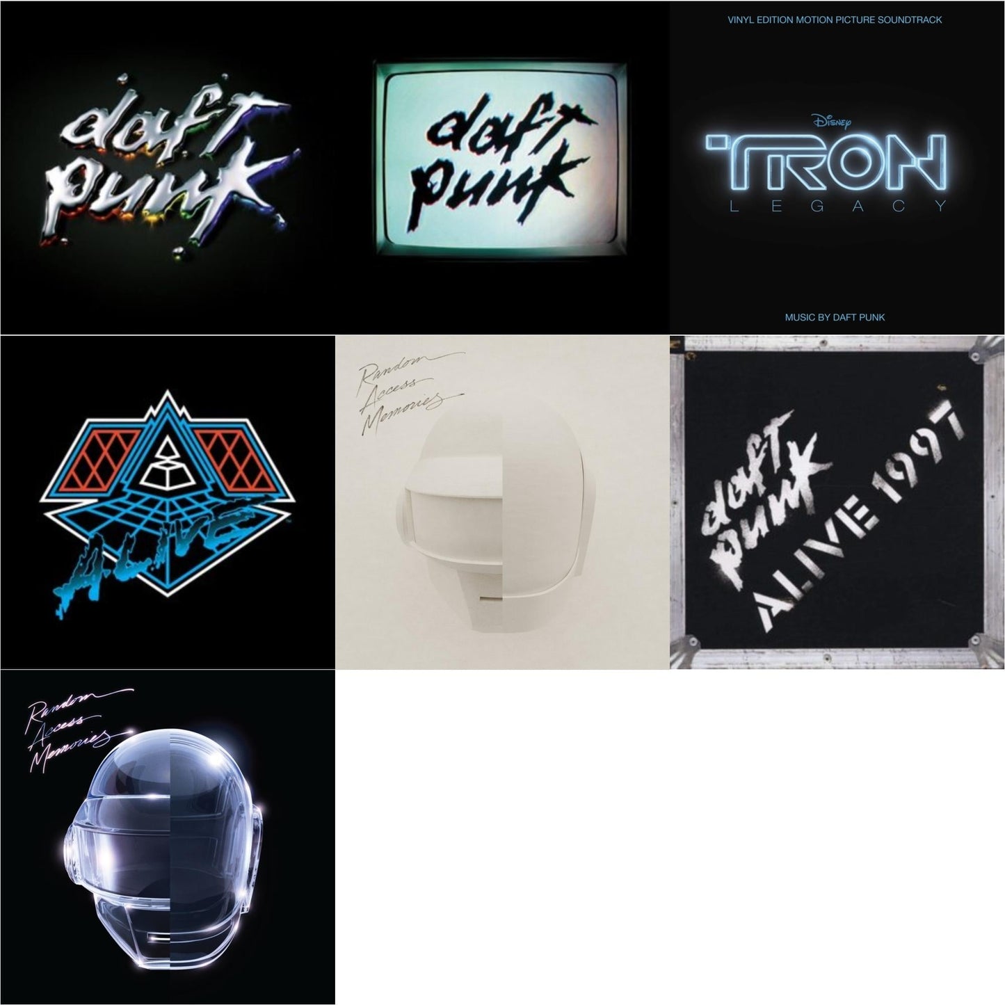 Daft Punk - Tron: Legacy Ost (2LP/180G) & Human After All (2LP) & Alive 2007 (2LP) & Discovery & Alive 1997 & Random Access Memories (10Th Anniversary Edition/180G/3LP) & Random Access Memories (Drumless Edition) (2LP/180G)