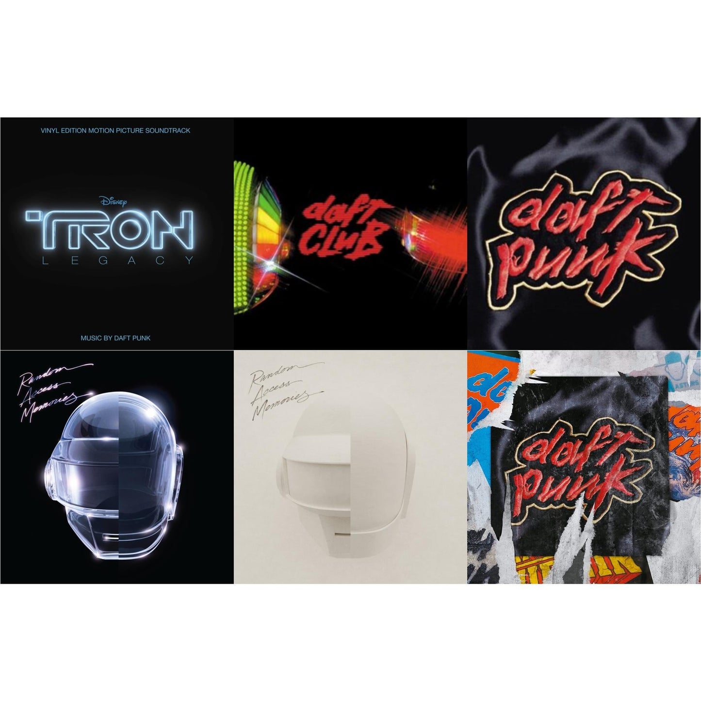 Daft Punk - Tron: Legacy Ost (2LP/180G) & Daft Club (2LP) & Homework & Random Access Memories (10Th Anniversary Edition/180G/3LP) & Random Access Memories (Drumless Edition) (2LP/180G) & Homework (Limited/2LP)