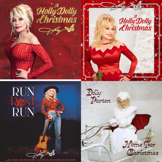 Dolly Parton - Holly Dolly Christmas (Ultimate Deluxe Edition) & Holly Dolly Christmas (Opaque Red LP Vinyl) & Run Rose Run & Home For Christmas (140G)
