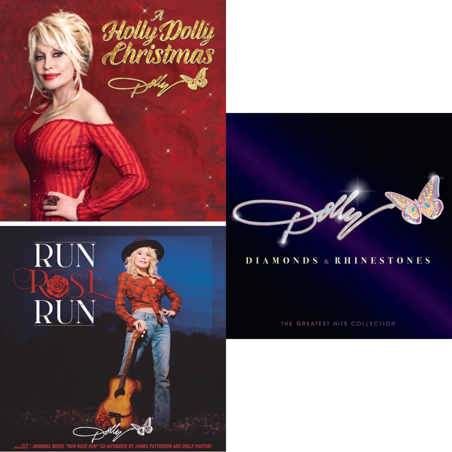 Dolly Parton - Holly Dolly Christmas (Ultimate Deluxe Edition) & Run Rose Run & Diamonds & Rhinestones: The Greatest Hits Collection (2LP)