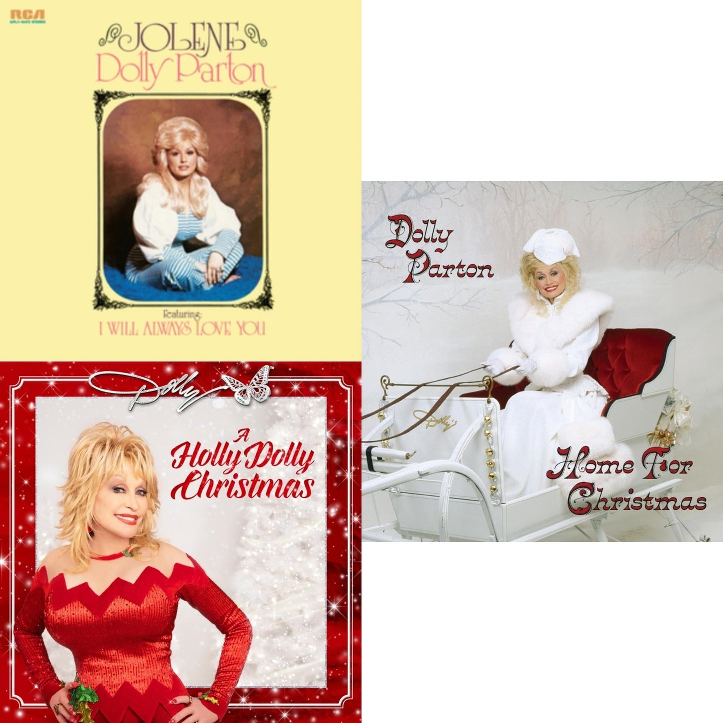 Dolly Parton - Holly Dolly Christmas (Opaque Red LP Vinyl) & Jolene (140G/Dl Insert) & Home For Christmas (140G)