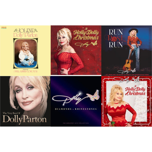 Dolly Parton - Holly Dolly Christmas (Ultimate Deluxe Edition) & Holly Dolly Christmas (Opaque Red LP Vinyl) & Jolene (140G/Dl Insert) & Run Rose Run & Very Best Of Dolly Parton (2LP) & Diamonds & Rhinestones: The Greatest Hits Collection (2LP)