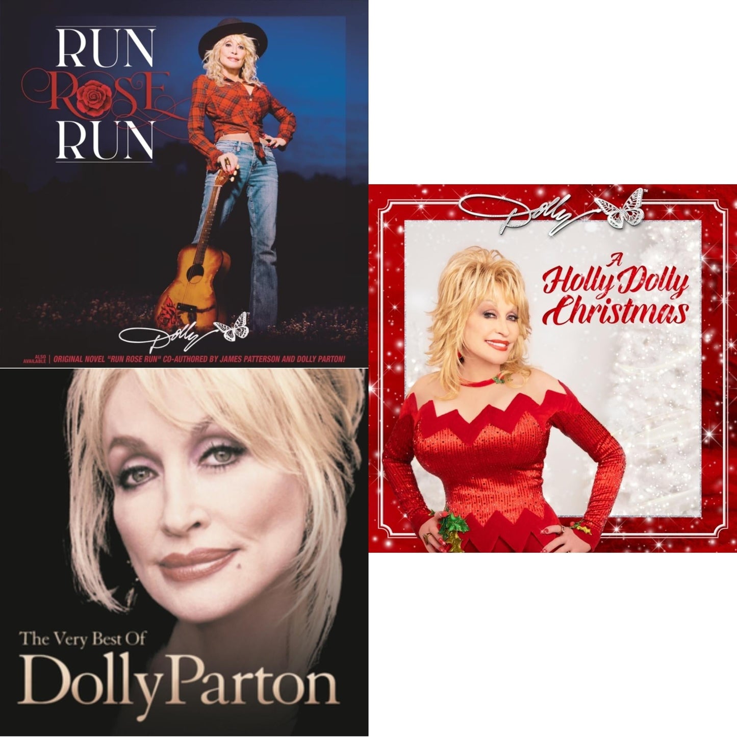 Dolly Parton - Holly Dolly Christmas (Opaque Red LP Vinyl) & Run Rose Run & Very Best Of Dolly Parton (2LP)