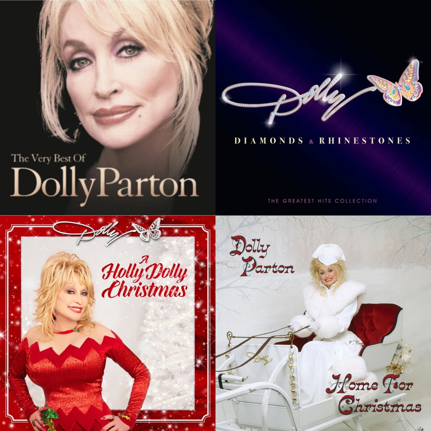 Dolly Parton - Holly Dolly Christmas (Opaque Red LP Vinyl) & Very Best Of Dolly Parton (2LP) & Home For Christmas (140G) & Diamonds & Rhinestones: The Greatest Hits Collection (2LP)