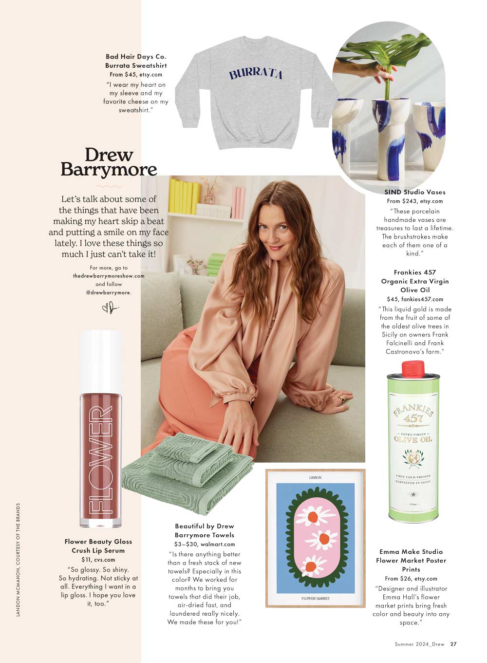 DREW Barrymore Magazine - Summer 2024: Road Tripping With Drew, Design Ideas For Renters, 63 Hair & Beauty Must-Haves, Sunscreen, Cooking, Outdoors, Advice, Millie Bobby Brown, Dwayne Johnson & More!