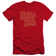 Load image into Gallery viewer, Richie Rich Stacked Premium Bella Canvas Slim Fit Mens T Shirt Red