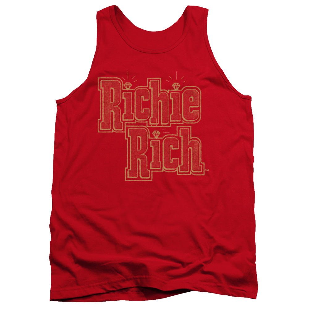 Richie Rich Stacked Mens Tank Top Shirt Red