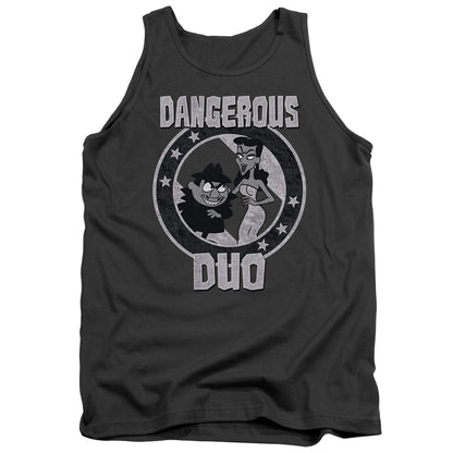 Rocky & Bullwinkle Dangerous Mens Tank Top Shirt Charcoal