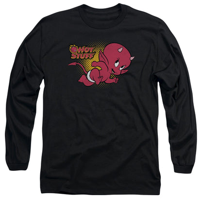 Hot Stuff Little Devil Mens Long Sleeve Shirt Black Officially Licensed Officially Licensed