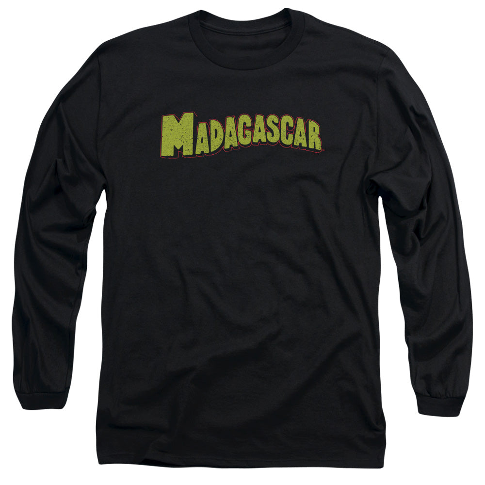 Madagascar Logo Mens Long Sleeve Shirt Black Officially Licensed