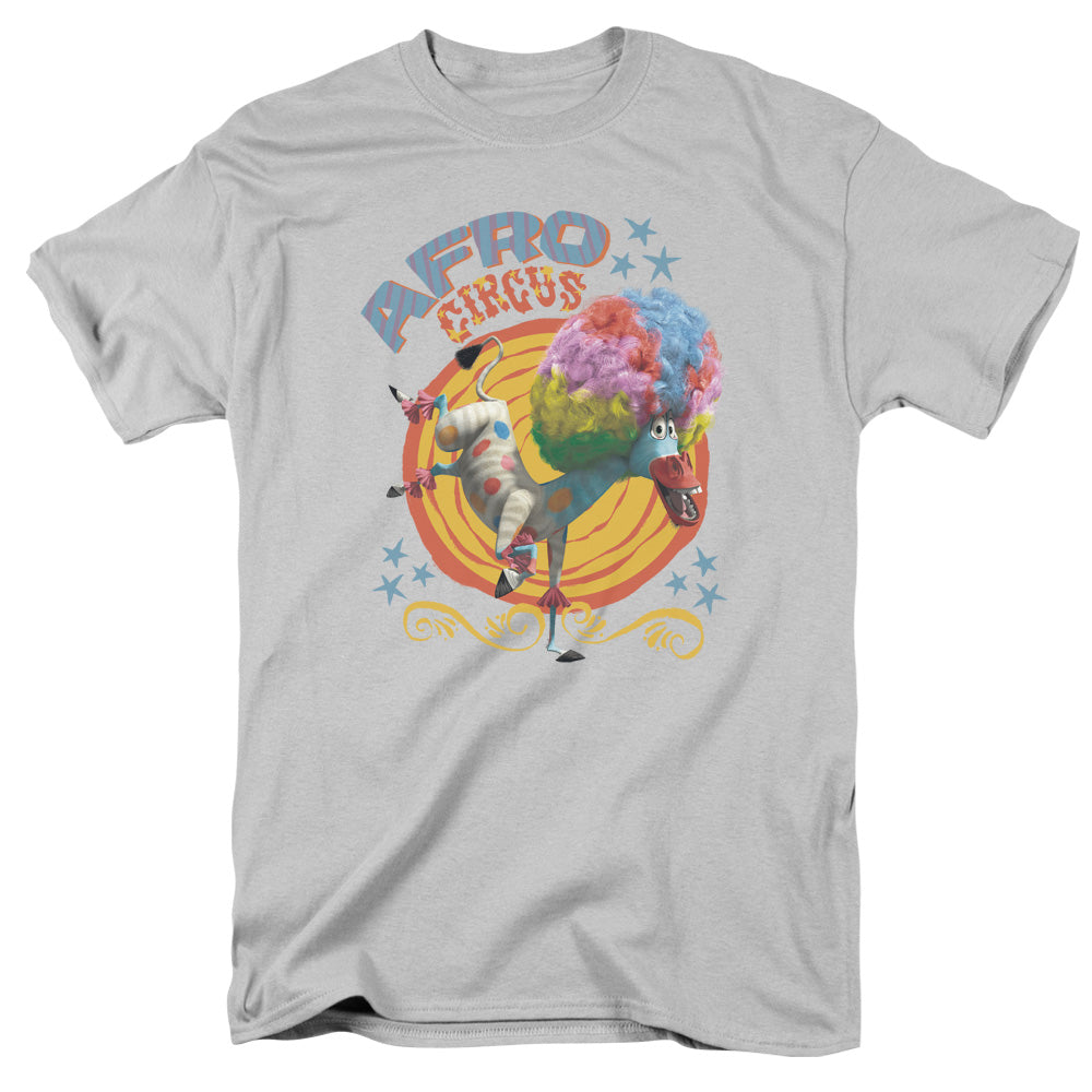 Madagascar Afro Circus Mens T Shirt Silver Officially Licensed