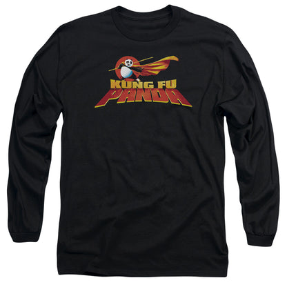 Kung Fu Panda Logo Mens Long Sleeve Shirt Black Officially Licensed