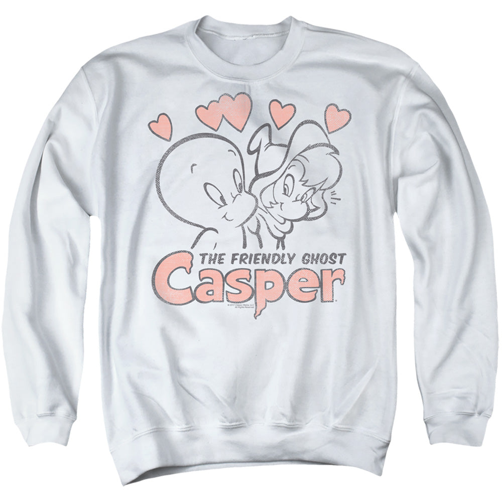 Casper Hearts Mens Crewneck Sweatshirt White Officially Licensed