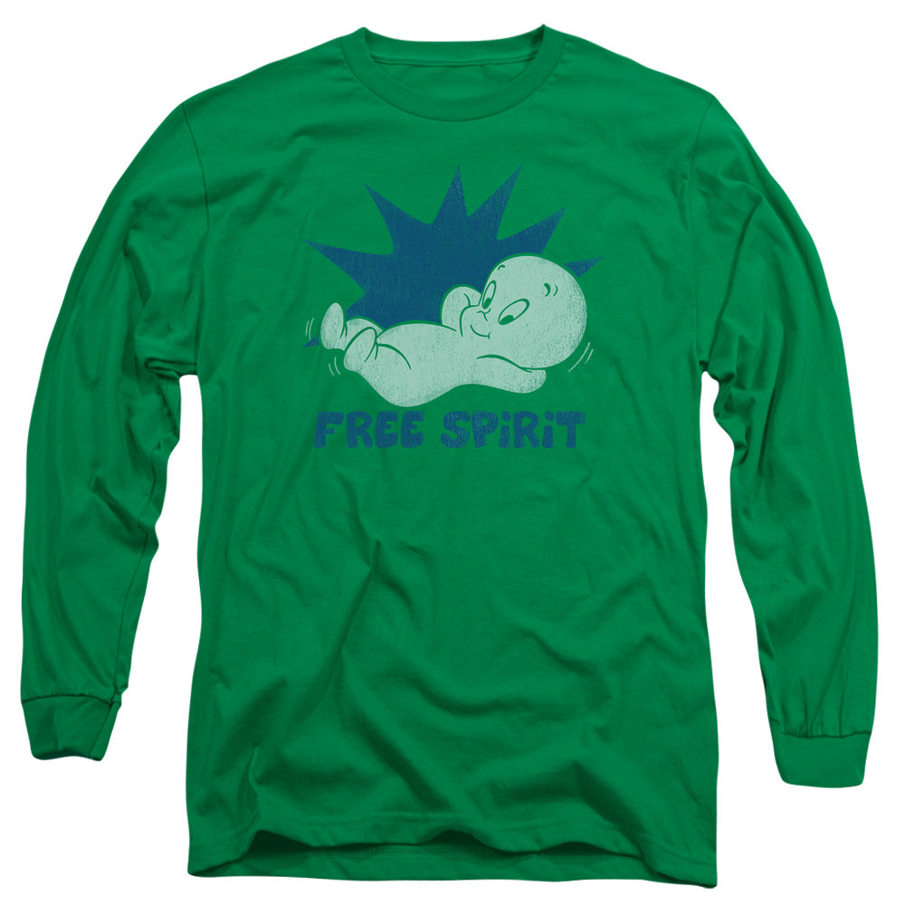 Casper Free Spirit Mens Long Sleeve Shirt Kelly Green Officially Licensed Officially Licensed