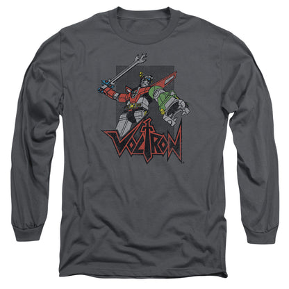 Voltron Roar Mens Long Sleeve Shirt Charcoal Officially Licensed