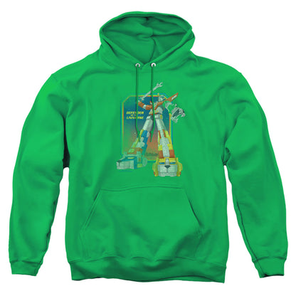 Voltron Distressed Defender Mens Hoodie Kelly Green Officially Licensed