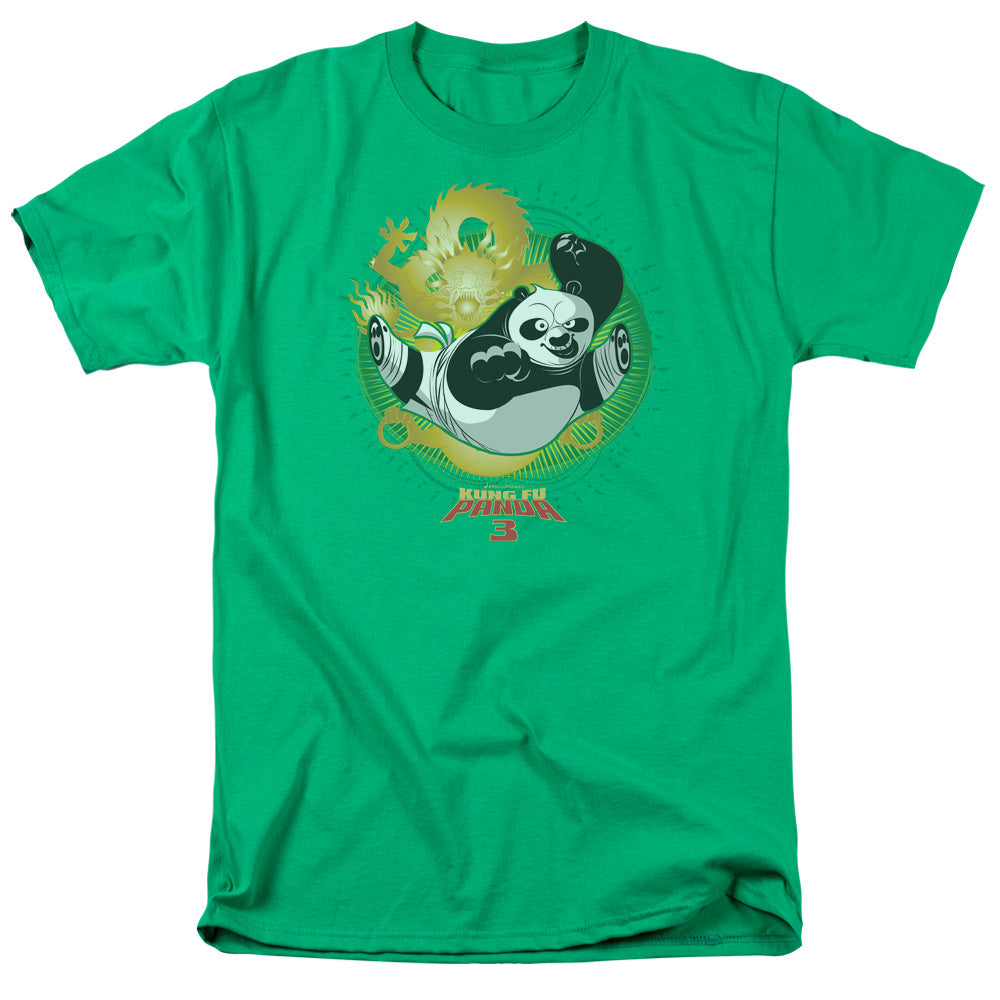 Kung Fu Panda Drago Po Mens T Shirt Kelly Green