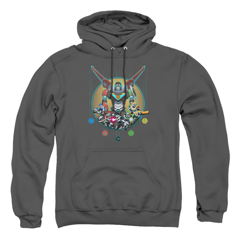 Voltron Assemble Mens Hoodie Charcoal Officially Licensed