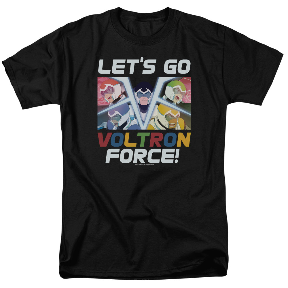 Voltron Lets Go Mens T Shirt Black Officially Licensed