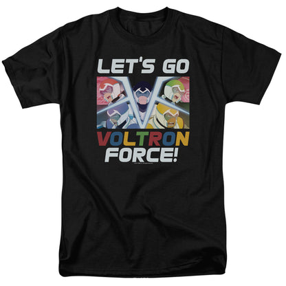 Voltron Lets Go Mens T Shirt Black Officially Licensed