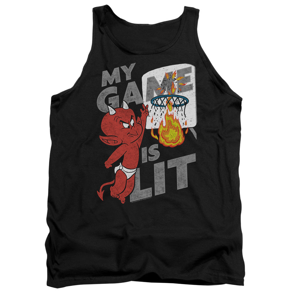 Hot Stuff Game Is Lit Mens Tank Top Shirt Black