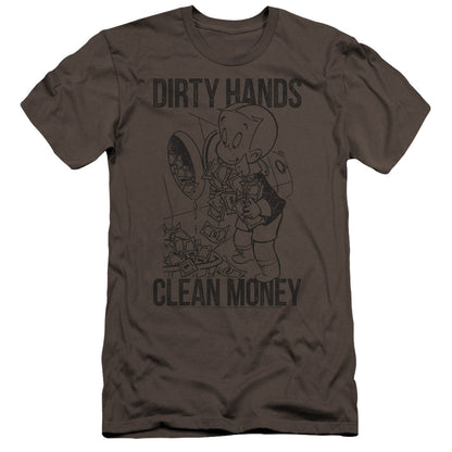 Richie Rich Clean Money Hbo Premium Bella Canvas Slim Fit Mens T Shirt Charcoal