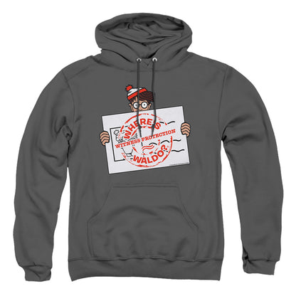 Wheres Waldo Witness Protection Mens Hoodie Charcoal Officially Licensed