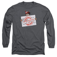 Load image into Gallery viewer, Wheres Waldo Witness Protection Mens Long Sleeve Shirt Charcoal