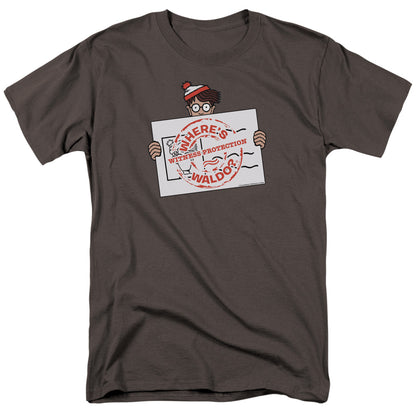 Wheres Waldo Witness Protection Mens T Shirt Charcoal Officially Licensed