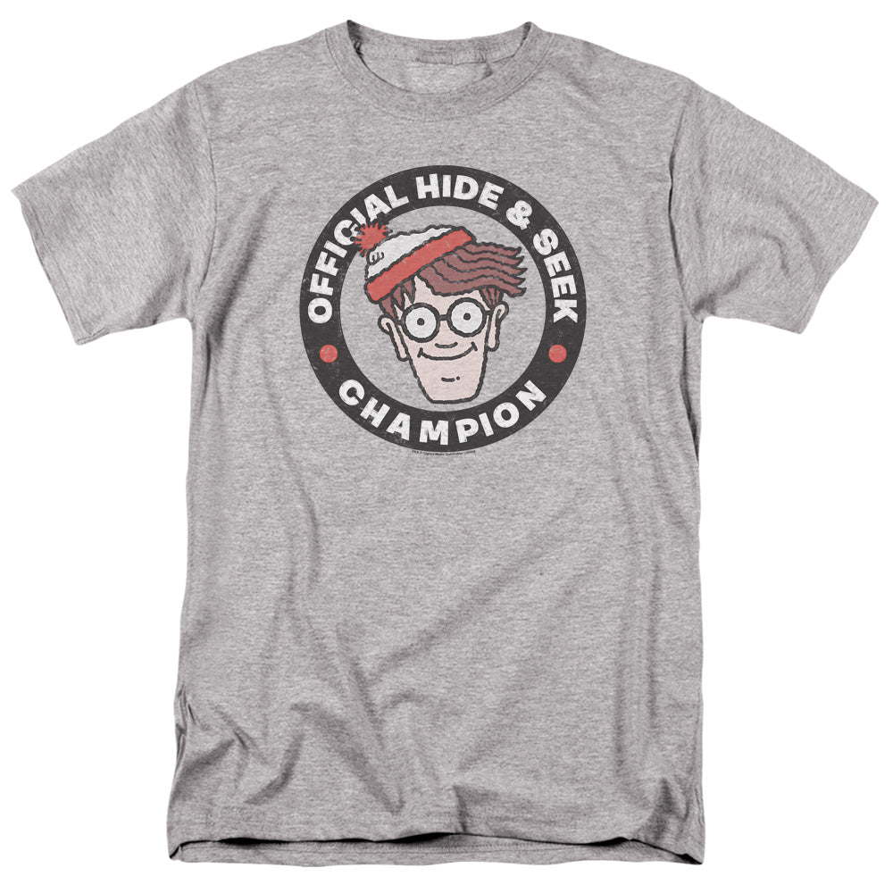 Wheres Waldo Champion Mens T Shirt Athletic Heather Officially Licensed