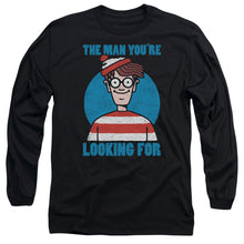 Load image into Gallery viewer, Wheres Waldo Looking For Me Mens Long Sleeve Shirt Black