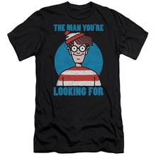 Load image into Gallery viewer, Wheres Waldo Looking For Me Hbo Premium Bella Canvas Slim Fit Mens T Shirt Black