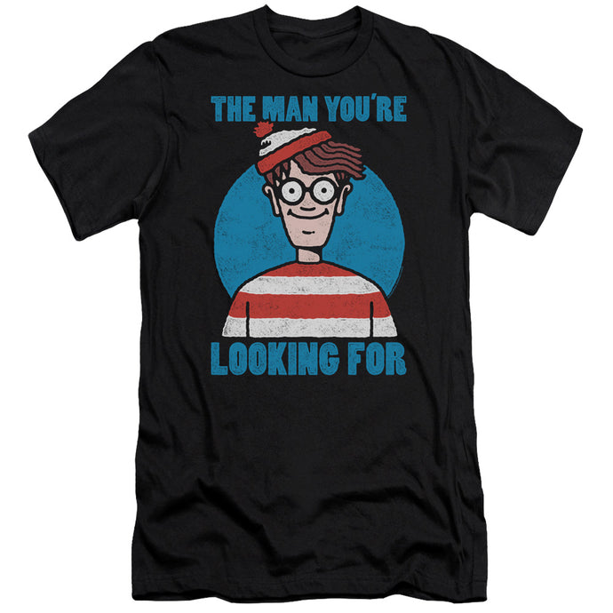 Wheres Waldo Looking For Me Hbo Premium Bella Canvas Slim Fit Mens T Shirt Black