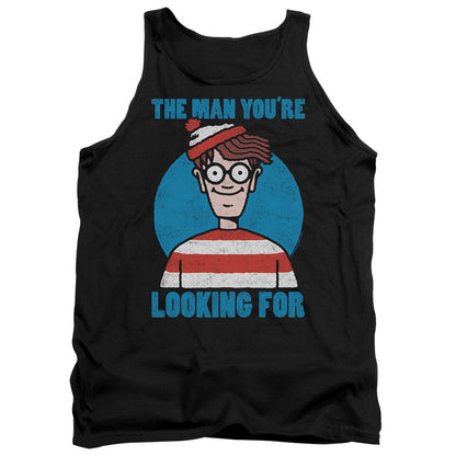 Wheres Waldo Looking For Me Mens Tank Top Shirt Black