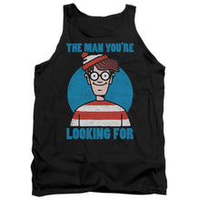 Load image into Gallery viewer, Wheres Waldo Looking For Me Mens Tank Top Shirt Black