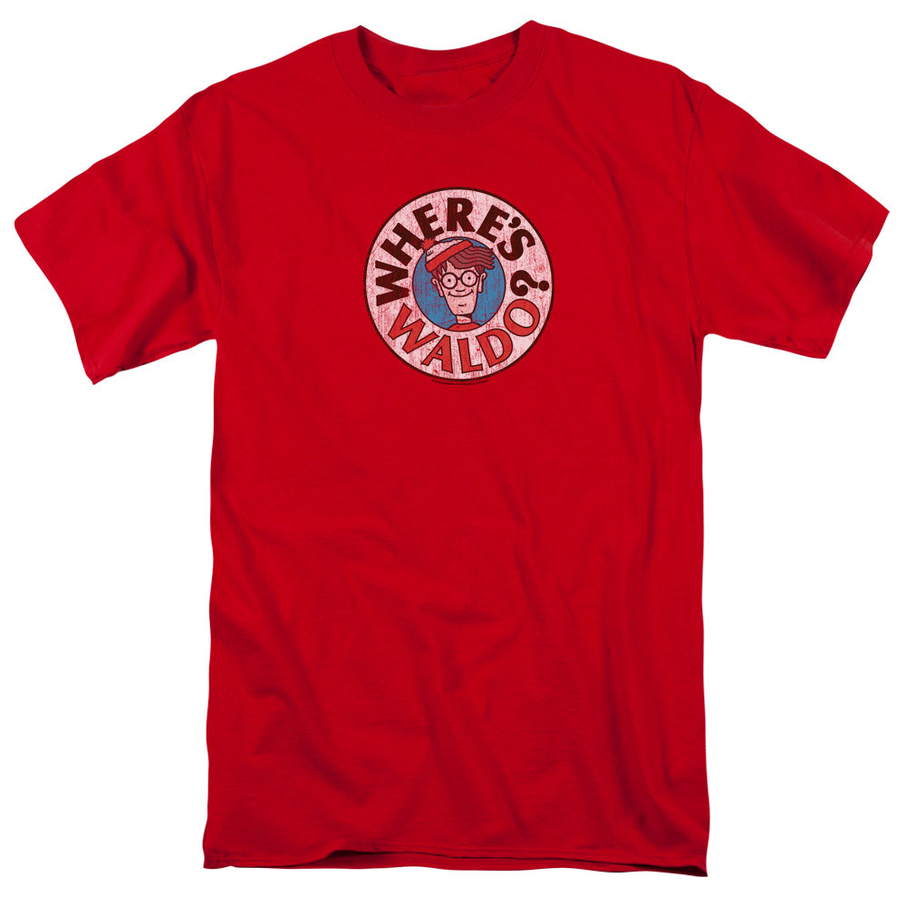 Wheres Waldo Waldo Logo Mens T Shirt Red Officially Licensed