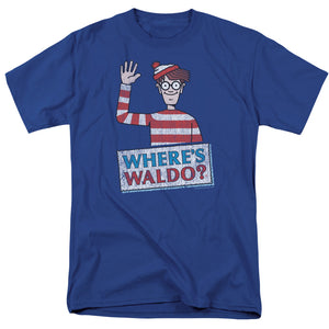 Wheres Waldo Waldo Wave Mens T Shirt Royal Blue