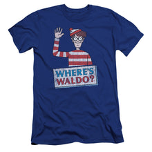 Load image into Gallery viewer, Wheres Waldo Waldo Wave Hbo Premium Bella Canvas Slim Fit Mens T Shirt Royal Blue