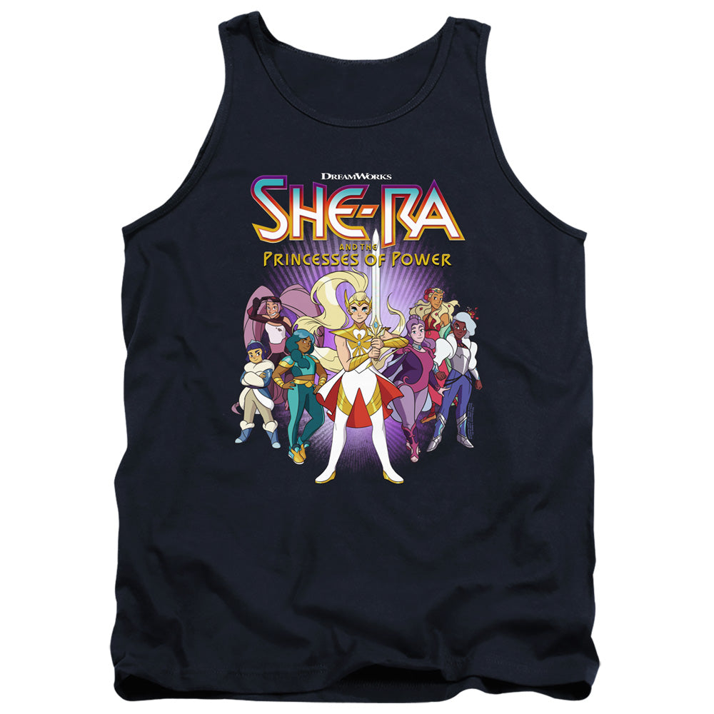 She Ra Hero Huddle Mens Tank Top Shirt Navy