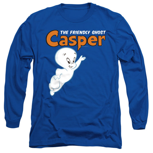 Casper Logo And Casper Mens Long Sleeve Shirt Royal Blue