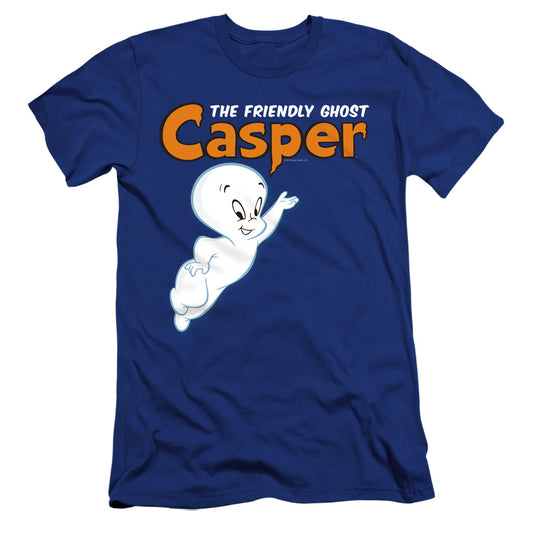 Casper Logo And Casper Hbo Premium Bella Canvas Slim Fit Mens T Shirt Royal Blue